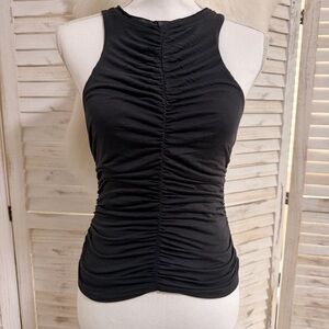 Pilcro Black Ruched Center Tank